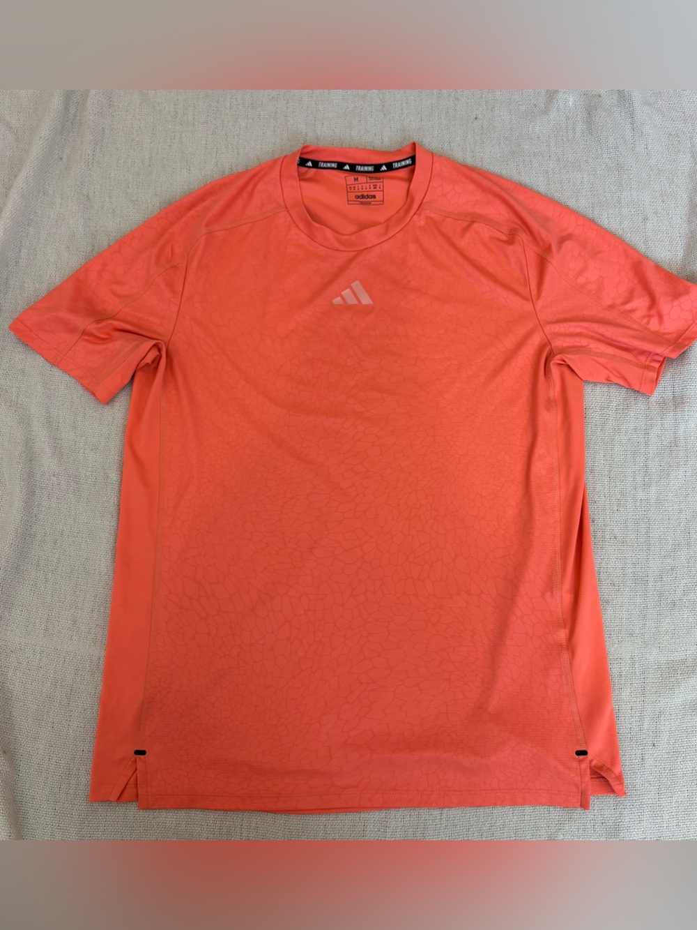 adidas Men's Short Sleeve Athletic Tee in Coral -